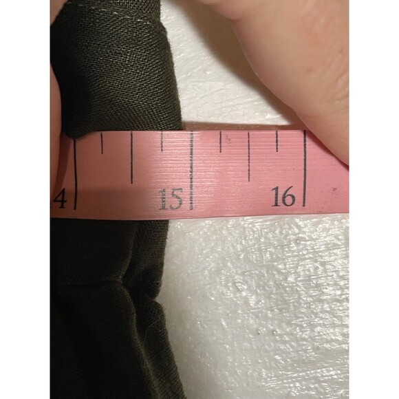 For Cynthia Green Linen Paperbag Waist Pants Size Petite M High Rise Relaxed - Picture 8 of 14